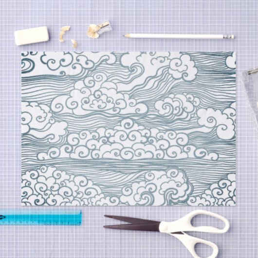 Aangepast 10lb-weefselpapier, White-Japans CLOUD Tissuepapier (Craft)
