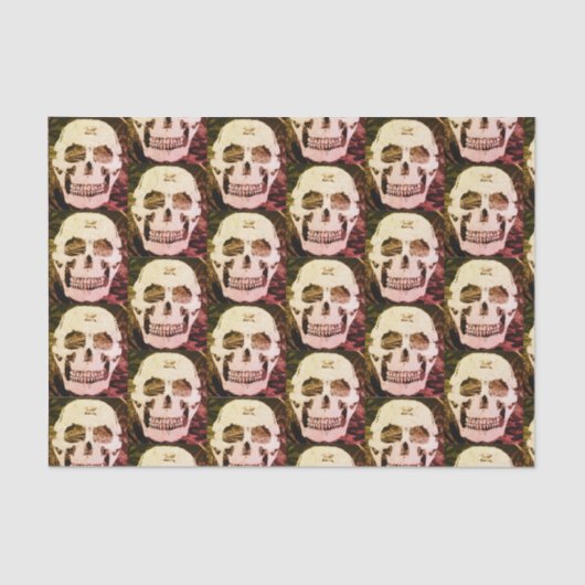 Aangepast 10lb-weefselpapier, wit SKULL Tissuepapier (Voorkant)