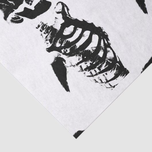 Aangepast 10lb-weefselpapier, witte SKULL-SKELETON Tissuepapier (Detail)