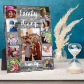 Aangepast 11 Foto Collage Family Quote Gray Wood Fotoplaat (Zijkant)