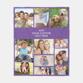 Aangepast 11 Foto-collage Paars Fleece Deken (Voorkant)