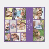 Aangepast 11 Foto-collage Paars Fleece Deken (Voorkant (Horizontaal))