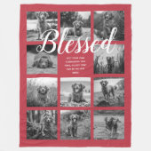 Aangepast 11 fotocollage BLESSED Red Fleece Deken (Voorkant)