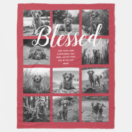 Aangepast 11 fotocollage BLESSED Red Fleece Deken