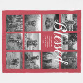 Aangepast 11 fotocollage BLESSED Red Fleece Deken (Voorkant (Horizontaal))