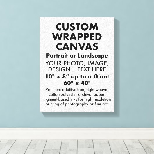 Aangepast 11-inch x 14-inch PREMIUM GEWRAPPEERDE A Canvas Afdruk (Insitu (Houten vloer))