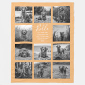 Aangepast 11 Photo Collage Oranje Fleece Deken (Voorkant)