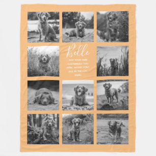 Aangepast 11 Photo Collage Oranje Fleece Deken