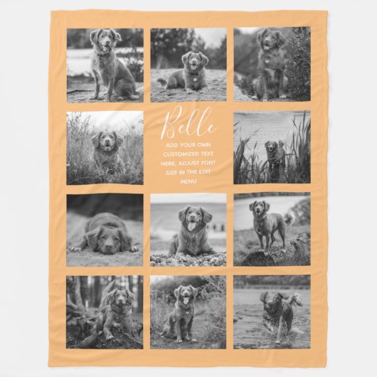 Aangepast 11 Photo Collage Oranje Fleece Deken (Voorkant)