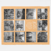 Aangepast 11 Photo Collage Oranje Fleece Deken (Voorkant (Horizontaal))