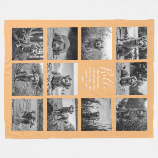 Aangepast 11 Photo Collage Oranje Fleece Deken (Voorkant (Horizontaal))