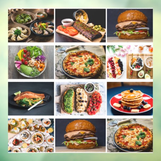 Aangepast 12 Business Photo Collage Food restauran Raamsticker (Vel 3)