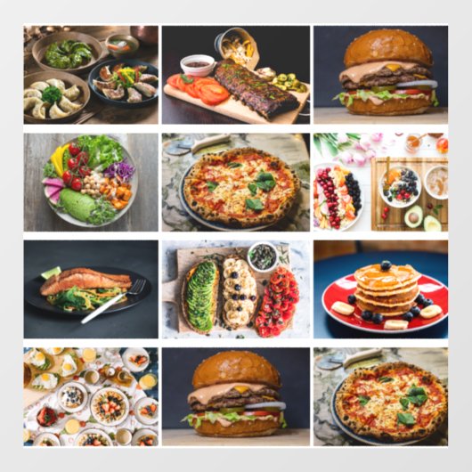 Aangepast 12 Business Photo Collage Food restauran Raamsticker (Vel)