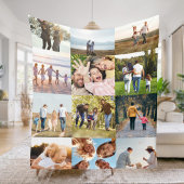 Aangepast 12 fotocollage fleece deken