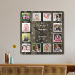 Aangepast 12 fotocollage serie Citaat Pallet hout Vierkante Klok<br><div class="desc">Create your own foto collage wall clock with 12 of your favorite pictures. Foto van frame clock helps you treasure your special moments and also makes a thoughtful gift for ouders, grootouders and friends. The personalized familiy clock makes it a perfect gift for all gelegenheden. Personalize with familiy name and...</div>