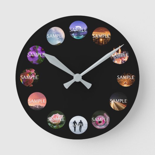 Aangepast 12 fotoklok  ronde klok (Voorkant)