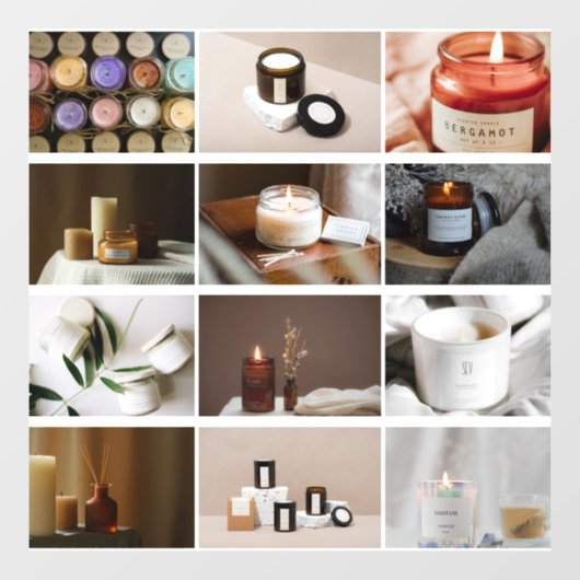 Aangepast 12-kaarskaarsen voor collage collage voo raamsticker (Vel)