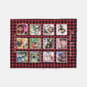 Aangepast 12-reeks foto collage rode buffels fleece deken (Voorkant (Horizontaal))