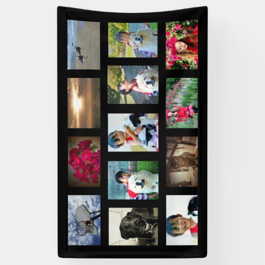 Aangepast 13 Foto Collage Kleur Afbeelding Spandoek (Verticaal)