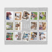 Aangepast 14 fotocollage met aangepaste tekst fleece deken (Voorkant (Horizontaal))