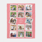 Aangepast 14 fotocollage met aangepaste tekst fleece deken (Voorkant)