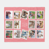 Aangepast 14 fotocollage met aangepaste tekst fleece deken (Voorkant (Horizontaal))