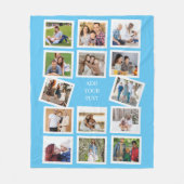 Aangepast 14 fotocollage met aangepaste tekst fleece deken (Voorkant)