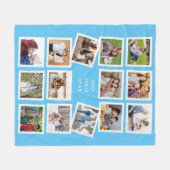 Aangepast 14 fotocollage met aangepaste tekst fleece deken (Voorkant (Horizontaal))