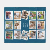 Aangepast 14 fotocollage met aangepaste tekst fleece deken (Voorkant (Horizontaal))