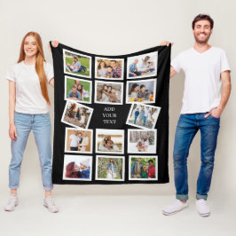 Aangepast 14 fotocollage met aangepaste tekst fleece deken