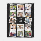 Aangepast 14 fotocollage met aangepaste tekst fleece deken (Voorkant)