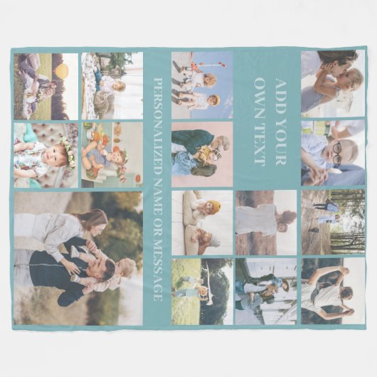 Aangepast 15-fotocollage fleece deken (Voorkant (Horizontaal))