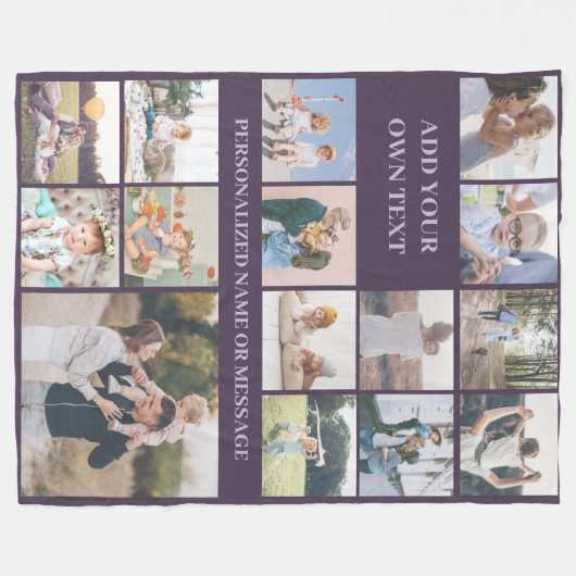 Aangepast 15-fotocollage fleece deken (Voorkant (Horizontaal))