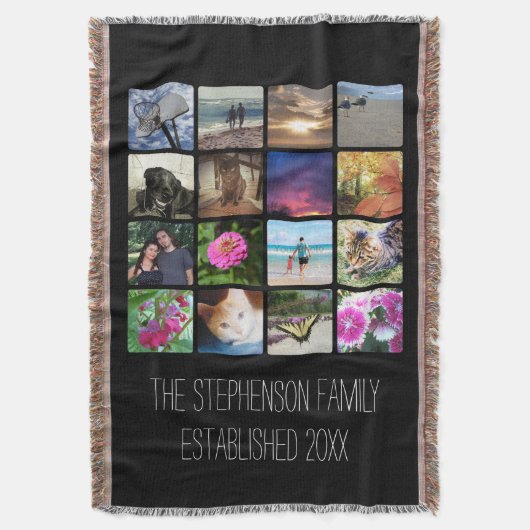 Aangepast 16 Afbeelding voor fotocollage Verticaal Deken (Voorkant Verticaal)