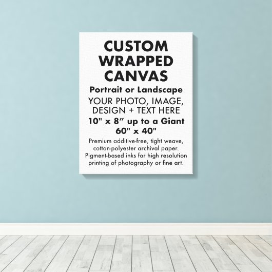 Aangepast 16-inch x 20-inch PREMIUM GEWRAPPEERDE A Canvas Afdruk (Insitu (Houten vloer))