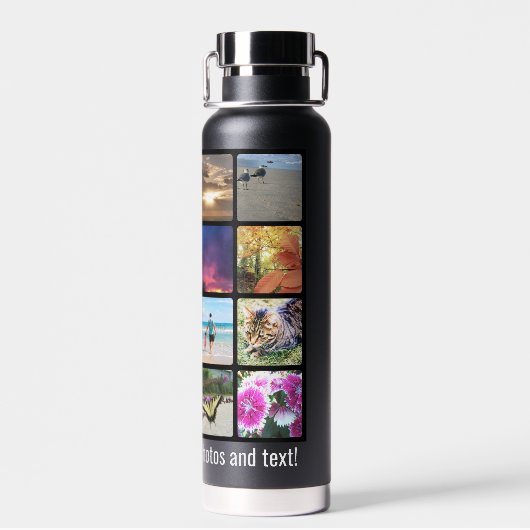 Aangepast 16 Photo Afbeelding Collage White Letter Waterfles (Achterkant)