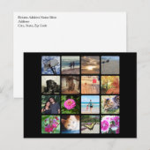 Aangepast 16 Photo Mosaic Afbeelding Collage Briefkaart (Voorkant / Achterkant)