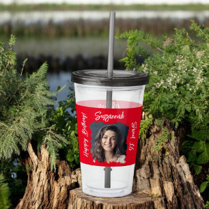 Aangepast 16e Happy Birthday - persoonlijk rood Acryl Drinkbeker