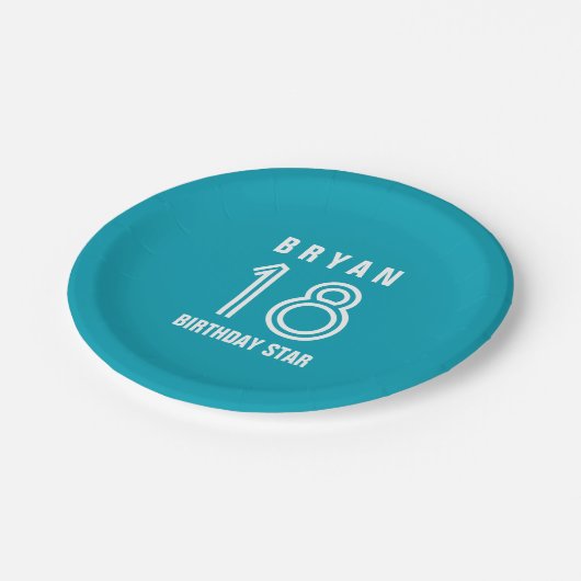 Aangepast 18e jaar Aangepaste kleur V14M op jaarba Papieren Bordje (Gekanteld)