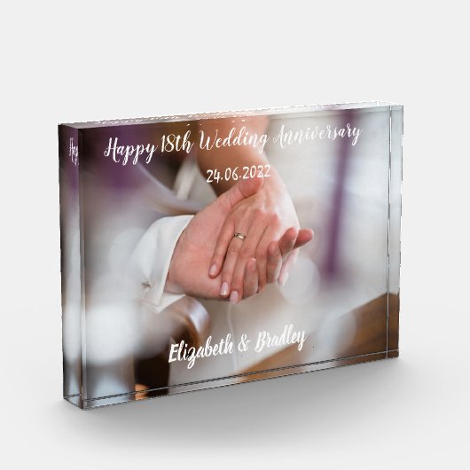 Aangepast 18e Jubileum Acrylfotoblok Fotoblokken (Links)