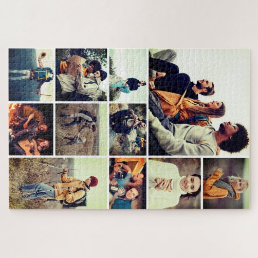 Aangepast 1.014-stuk 11-fotocollage moeilijk legpuzzel (Horizontaal)