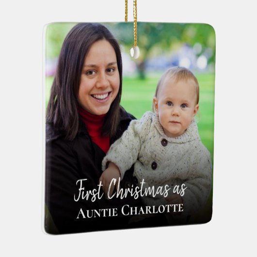 Aangepast 1 Kerstmis als Tunt 2 het Witte Manuscri Keramisch Ornament (Rechts)