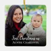 Aangepast 1 Kerstmis als Tunt 2 het Witte Manuscri Keramisch Ornament (Voorkant)