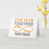 Aangepast 1e trouwjubileum voor Mr en Mrs Kaart (Gele Bloem)