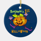 Aangepast 1st Halloween Happy Pumpkin Keramisch Ornament (Voorkant)