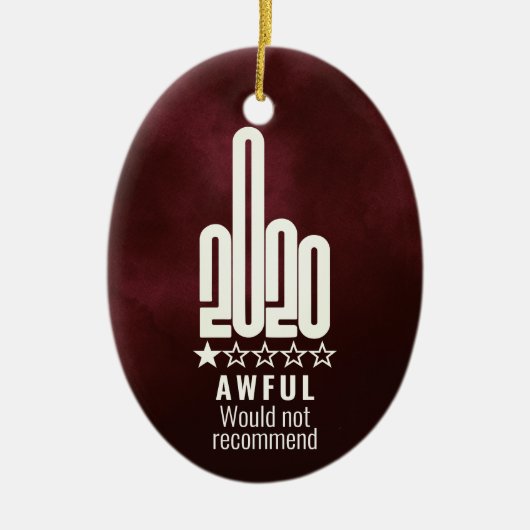 Aangepast 2020-Review met middelvinger zou niet aa Keramisch Ornament (Voorkant)
