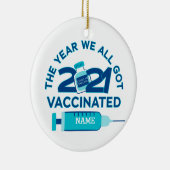 Aangepast 2021 Het jaar waarin we allemaal gevacci Keramisch Ornament (Rechts)