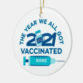 Aangepast 2021 Het jaar waarin we allemaal gevacci Keramisch Ornament (Links)