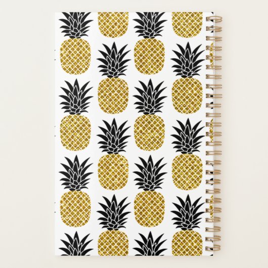 Aangepast 2022 Kute Gold Pineapple Wekelijks Maand Planner (Achterkant)