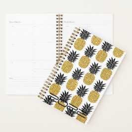Aangepast 2022 Kute Gold Pineapple Wekelijks Maand Planner